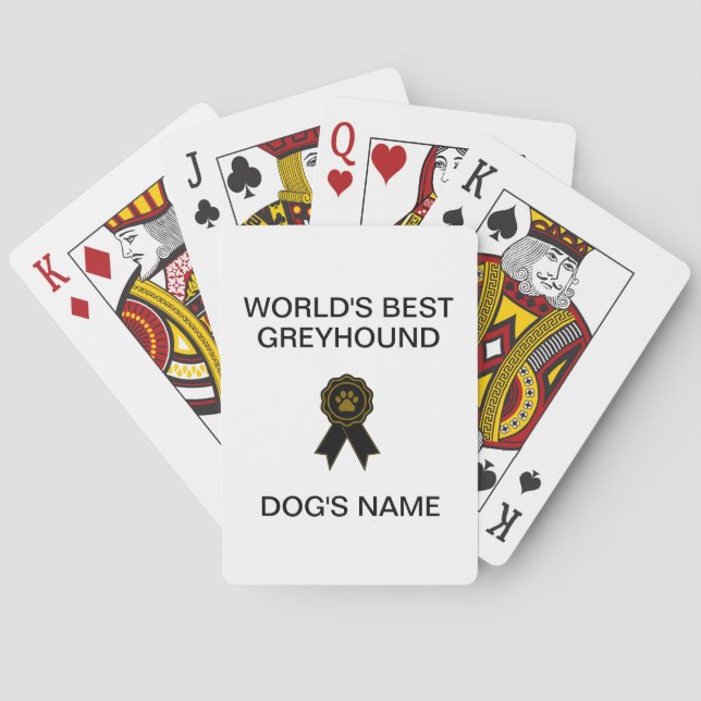 Customisable World's Best Greyhound Design  Playing Cards (Back)