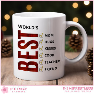 Customisable World's Best Mum Christmas Checklist Coffee Mug