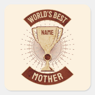 Customisable World's Best Uncle and Name Change Square Sticker