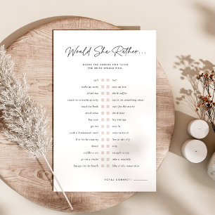Customisable Would She Rather Bridal Shower Game