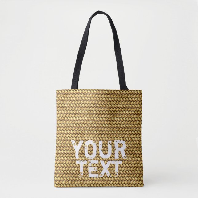 Customisable "Woven straw" Effect Tote Bag (Front)