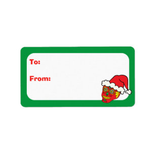 Customisable Xmas Santa Sugar Skulls Label