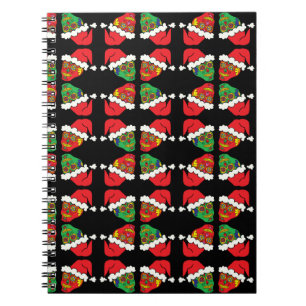 Customisable Xmas Sugar Skulls Spiral Notebook