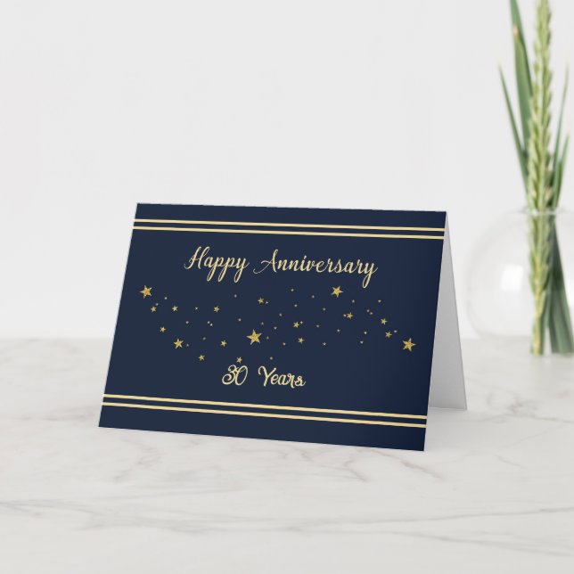 Customisable Year 30 Employee Anniversary Gold Card (Front)