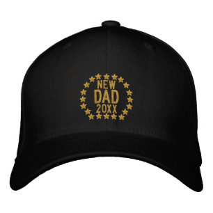 Customisable YEAR for New Dad Stars Embroidery Embroidered Hat