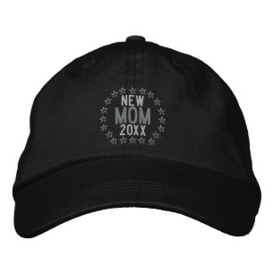 Customisable YEAR for New Mum Stars Embroidery Embroidered Hat