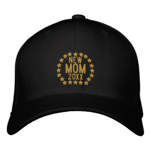 Customisable YEAR for New Mum Stars Embroidery Embroidered Hat