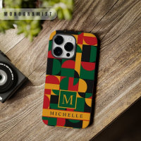 Customisable Yellow Green Red Black Geometric