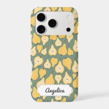 Customisable Yellow Pear Seamless Pattern