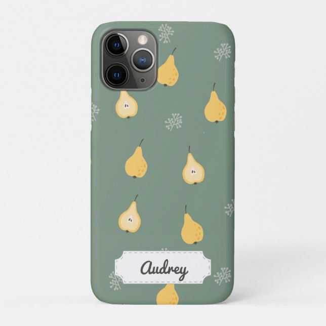 Customisable Yellow Pear Seamless Pattern Case-Mate iPhone Case (Back)