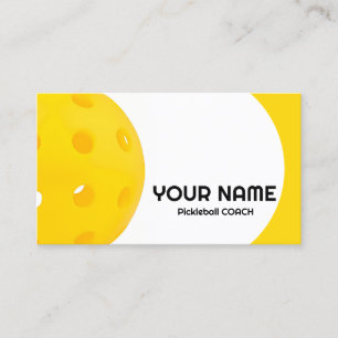 Customisable Yellow realistic pickleball Business Card