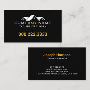 Customisable Yellow White Home Realtors Luxury Business Card