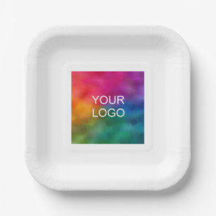 Customisable Your Company Logo Here Square Paper Plate