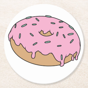 Customisable Your Favourite Doughnut With Sprinkle Round Paper Coaster
