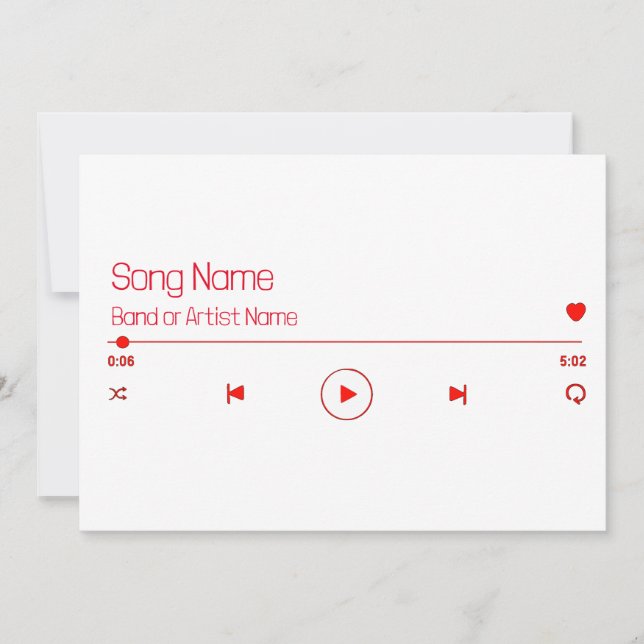 Customisable Your Favourite Music Invitation (Front)