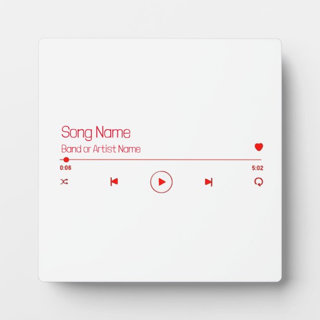 Customisable Your Favourite Music Plaque (Front)