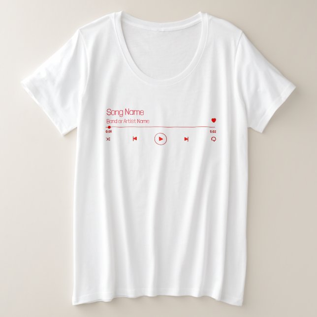 Customisable Your Favourite Music Plus Size T-Shirt (Design Front)