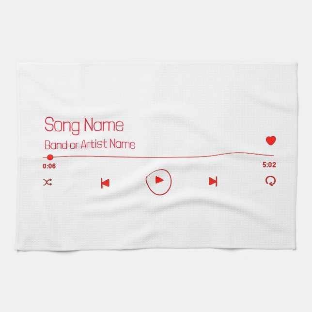 Customisable Your Favourite Music Tea Towel (Horizontal)