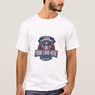 Customisable "Your Logo Here" Minimalist Shield T-Shirt