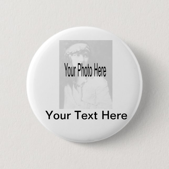 Customisable - Your Photo & Text 6 Cm Round Badge (Front)