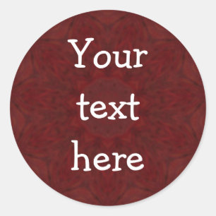 Customisable "Your Text Here" Red Round Sticker