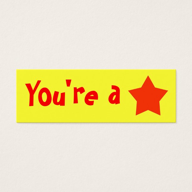 Customisable "You're A Star" Mini Bookmarker (Front)