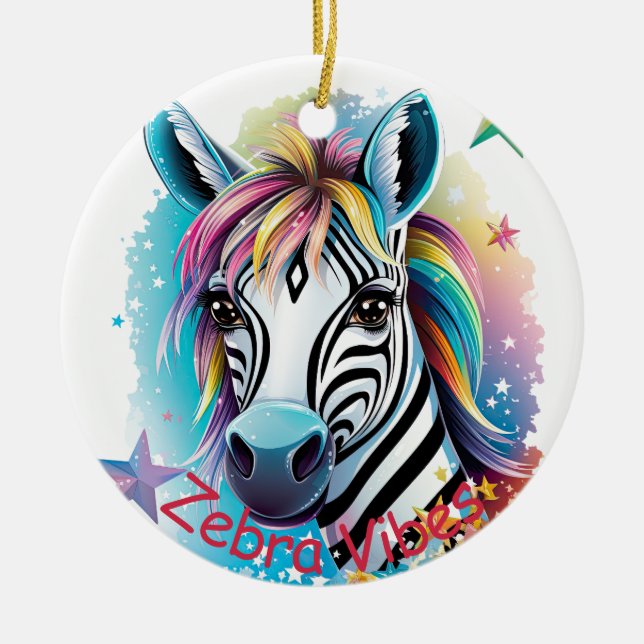 Customisable Zebra Ceramic Ornament Home Decor (Front)