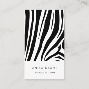 Customisable zebra print business card