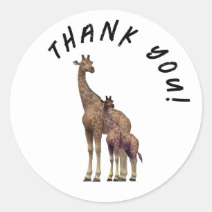 Customisable Zebra Thank You Classic Round Sticker
