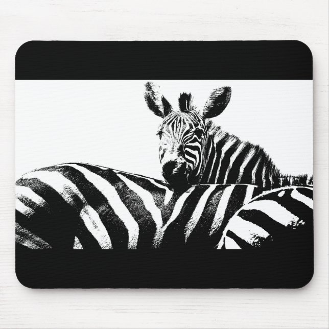 Customisable Zebras Black White Pop Art Template Mouse Pad (Front)