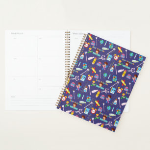 Customisation Name Funny School Supplies Pattern  Planner