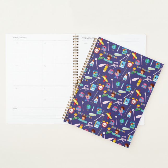 Customisation Name Funny School Supplies Pattern  Planner (Display)