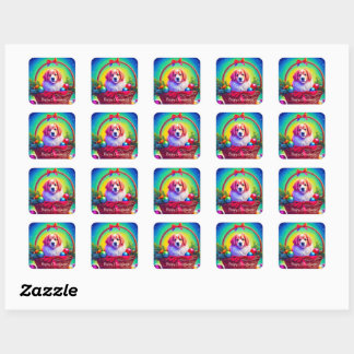 Customise 2026 Cutest Loyal Christmas Dog Square Sticker
