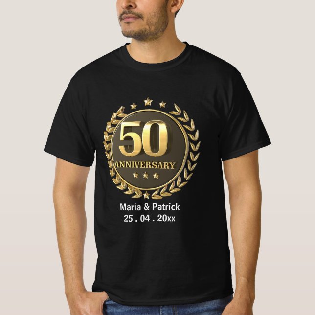 Customise 50th Golden Anniversary Gift Men Women   T-Shirt (Front)