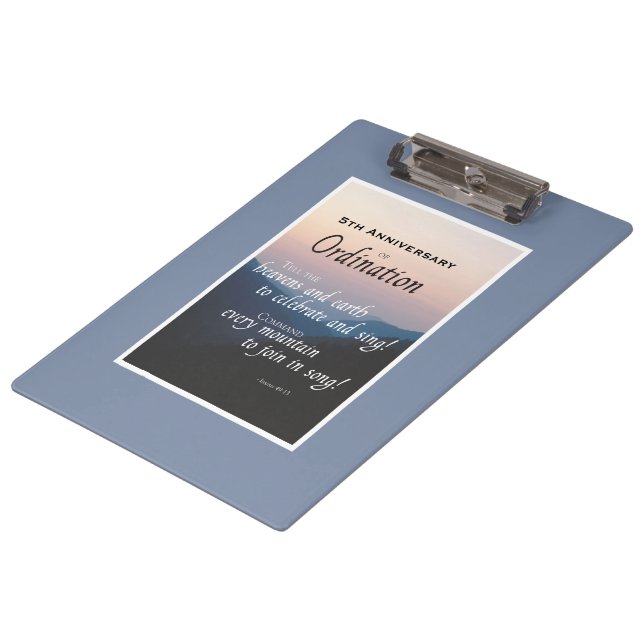 Customise, 5th Anniversary Ordination Clipboard (Angled)