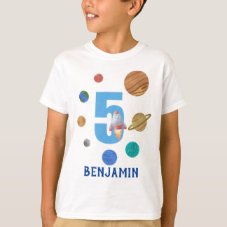 Customise 5th Birthday Solar System Planet T-Shirt