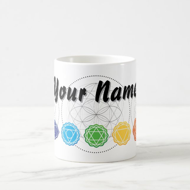 Customise 7 Chakras yoga sacred circle mug (Center)