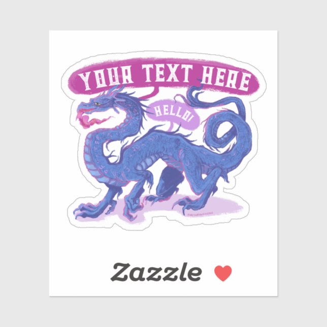 Customise A Dragon Sticker Great Gift (Sheet)