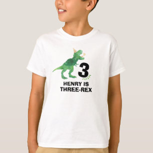 Customise-able Dinosaur Birthday T-Shirt Any Age