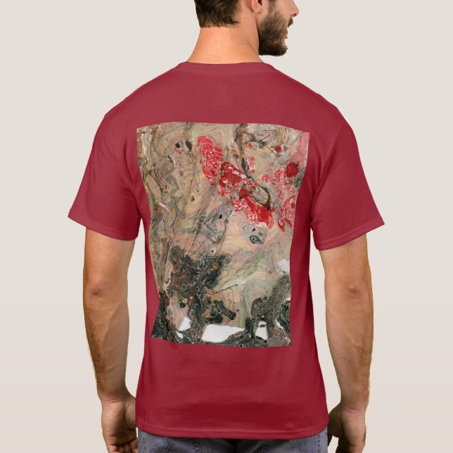Customise Abstract Art Red Colour Template T-Shirt (Back)
