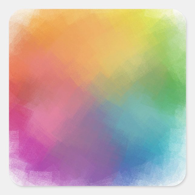 Customise Abstract Blank Colourful Template Square Sticker (Front)