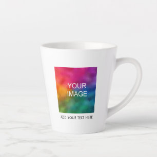 Customise Add Image Photo Business Logo Text Name Latte Mug