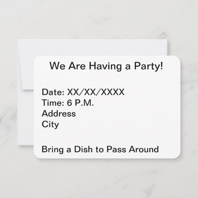 Customise Add Name Photo or Artwork Invitation (Back)