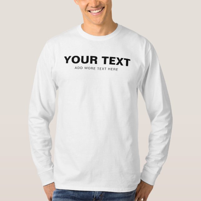 Customise Add Text Name Photo Mens Modern Template T-Shirt (Front)