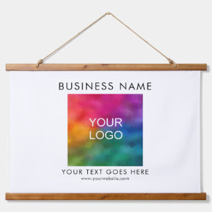 Customise Add Your Business Logo Text Template Hanging Tapestry