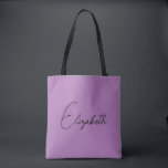 Customise Add Your Own Name Elegant Lavender Tote Bag<br><div class="desc">Replace Your Script Name Text Here Elegant Modern Minimalistic Design Template Lavender Shopping Shoulder Tote Bag.</div>