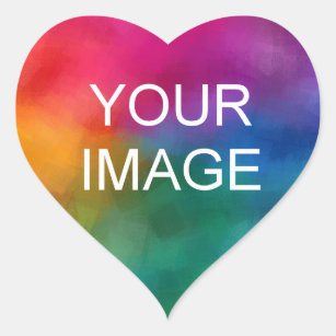 Customise Add Your Photo Image Company Logo Heart Sticker