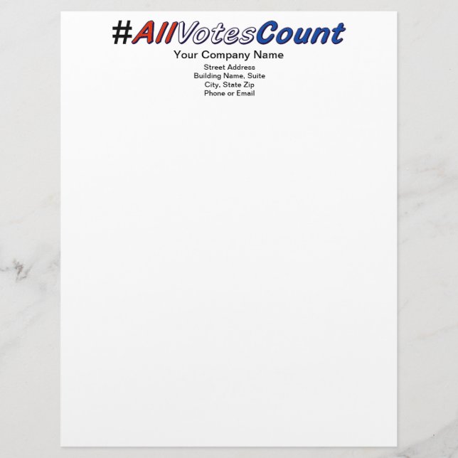 Customise All Votes Count Letterhead (Front)