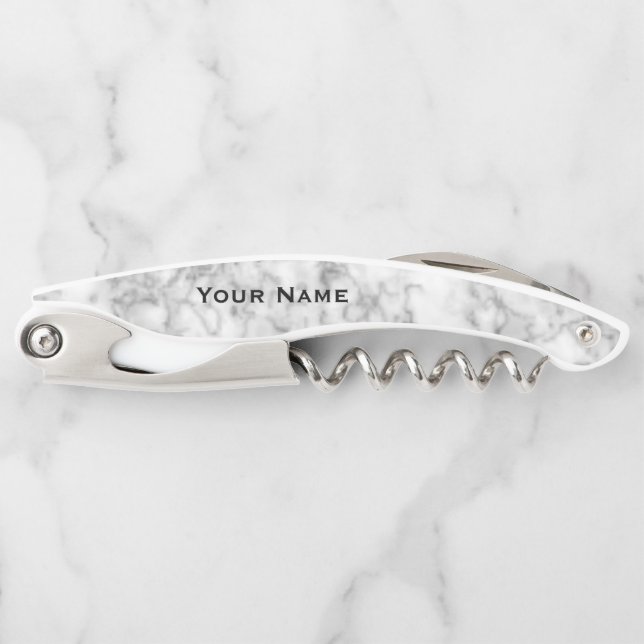 Customise and Personalise, Marble Look Corkscrew (Front)
