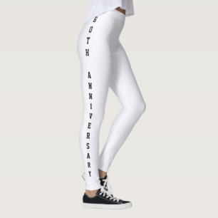 Customise Anniversary Diamond White Black Monogram Leggings